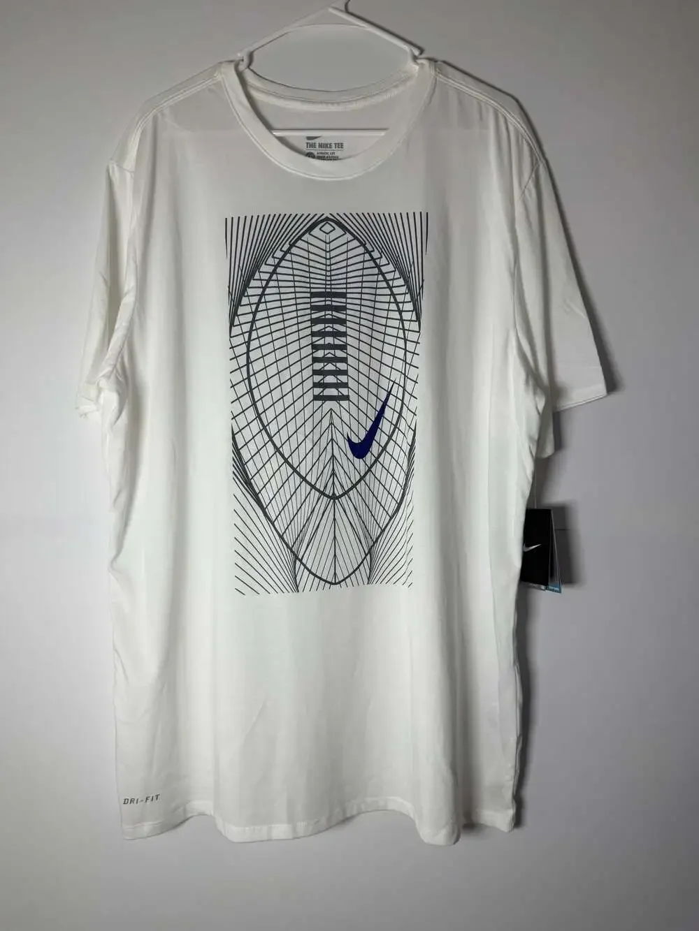Nike Men's White Dri-FIT Football Graphic Short Sleeve T-Shirt Size 2XL